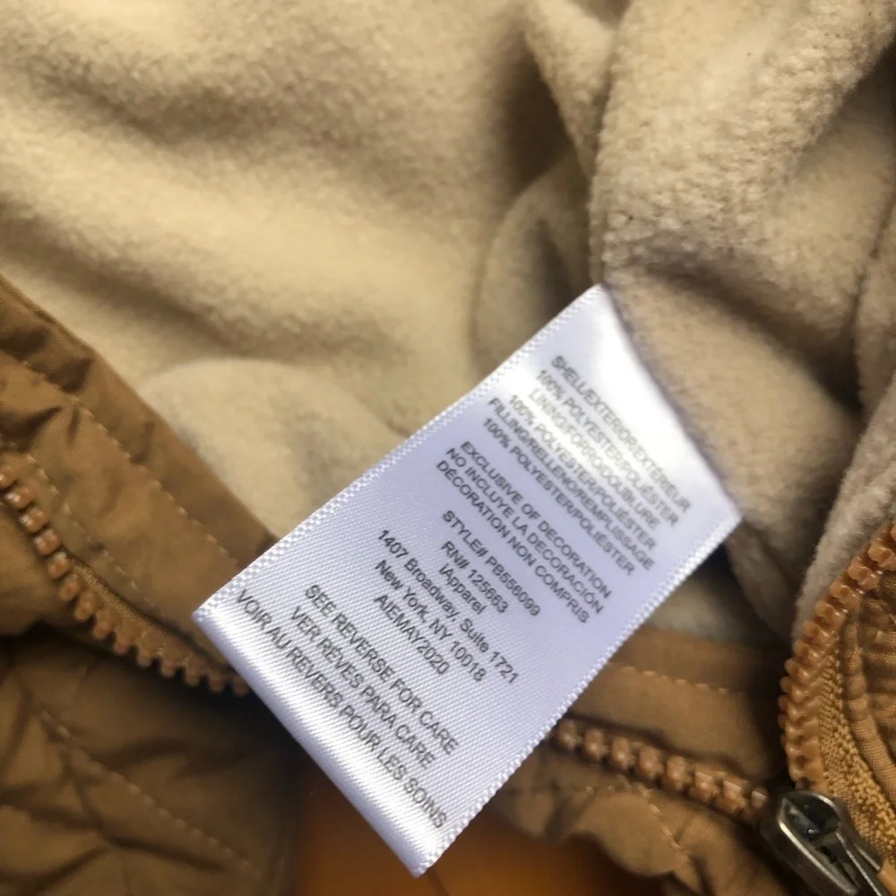 PERRY ELLIS Boy Brown‎ Tan Fleece Lined Quilted One Piece Baby Bunting Snowsuit - Picture 11 of 11